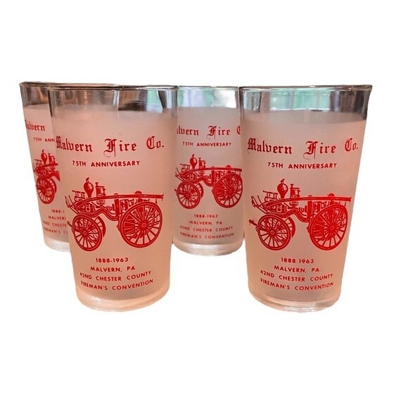 Other - Vintage drinking glasses Malvern Fire Company